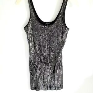 Express Tank Top  Basic Gray Sequin